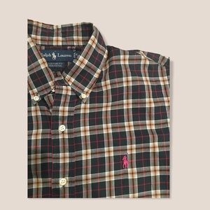 Ralph Lauren plaid button down shirt size medium